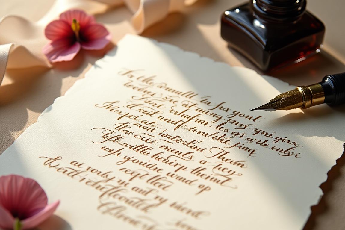Bespoke calligraphy artwork with elegant hand lettering